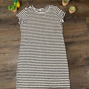 GAP | Black & White Striped T-Shirt Dress